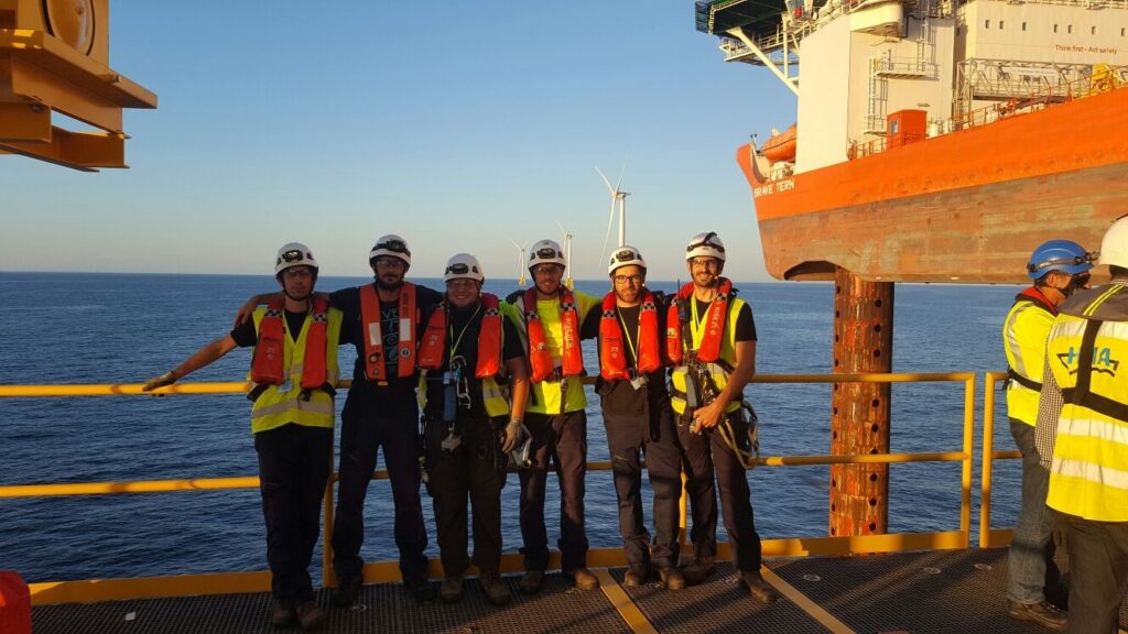 Equipo de Endiprev en el parque eólico marino Block Island