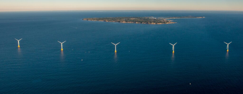 Éoliennes GE Haliade H150 au parc éolien offshore de Block Island